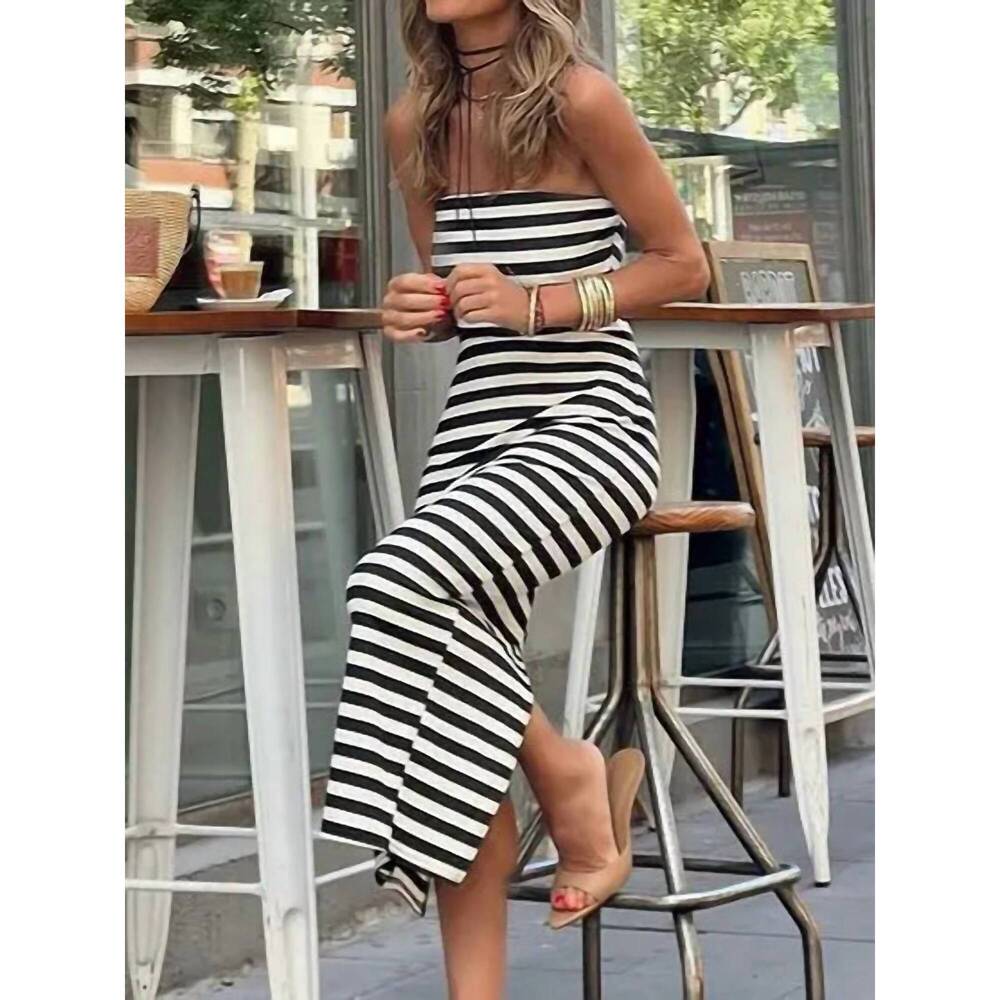 NEW HIDDENBRAND the delaney dress in black stripes